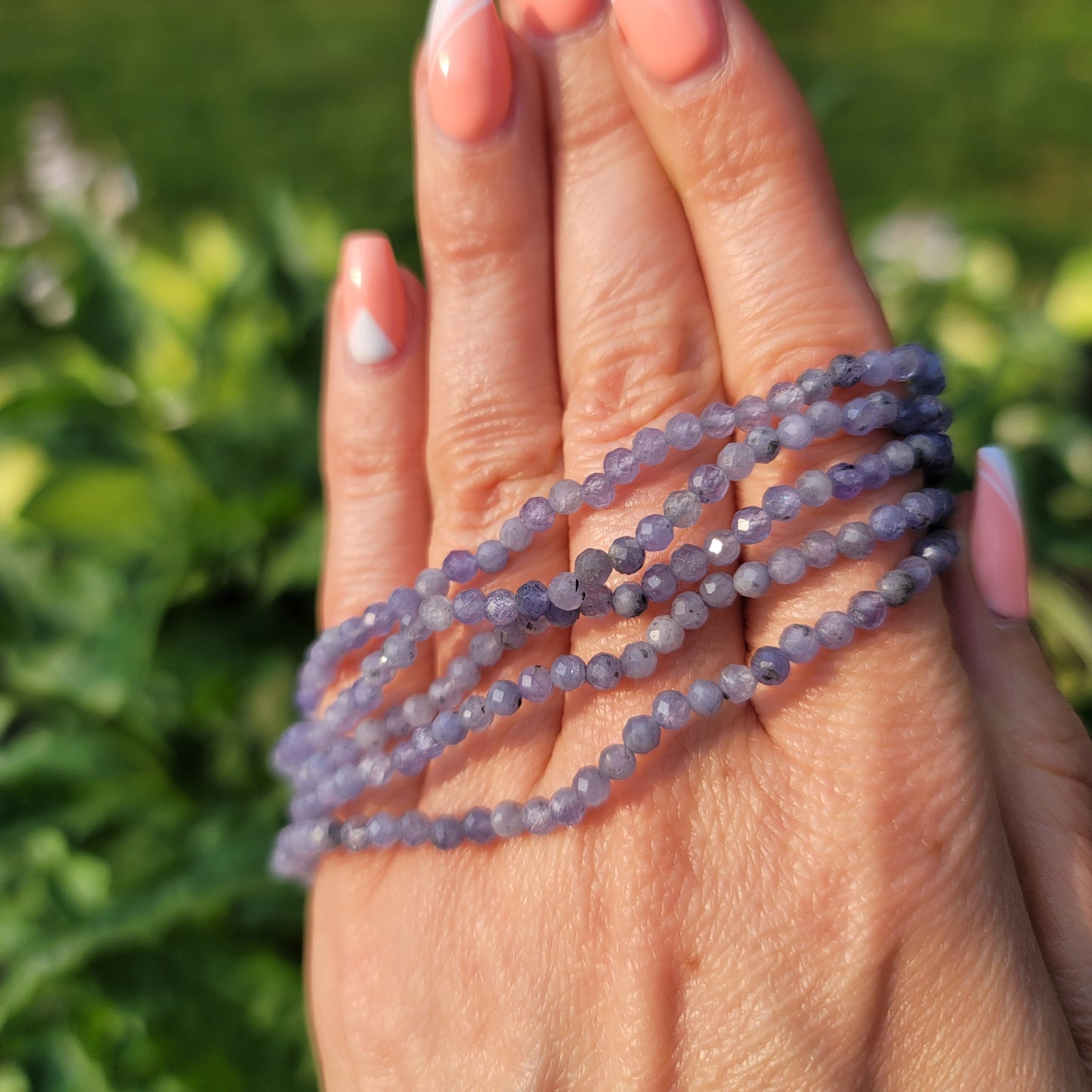 Tanzanite Faceted Bracelet - 3mm Beads - Transformation, Physic Enhancement, Protection