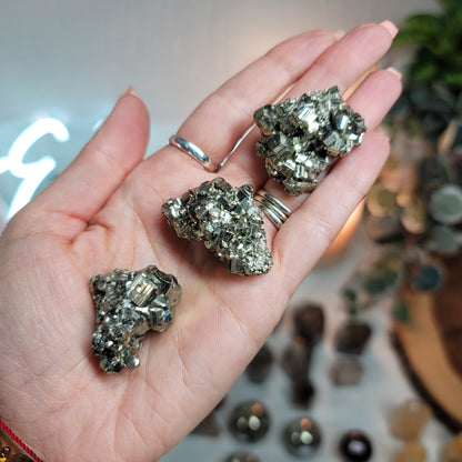 Pyrite Clusters Set of 3 - Peru