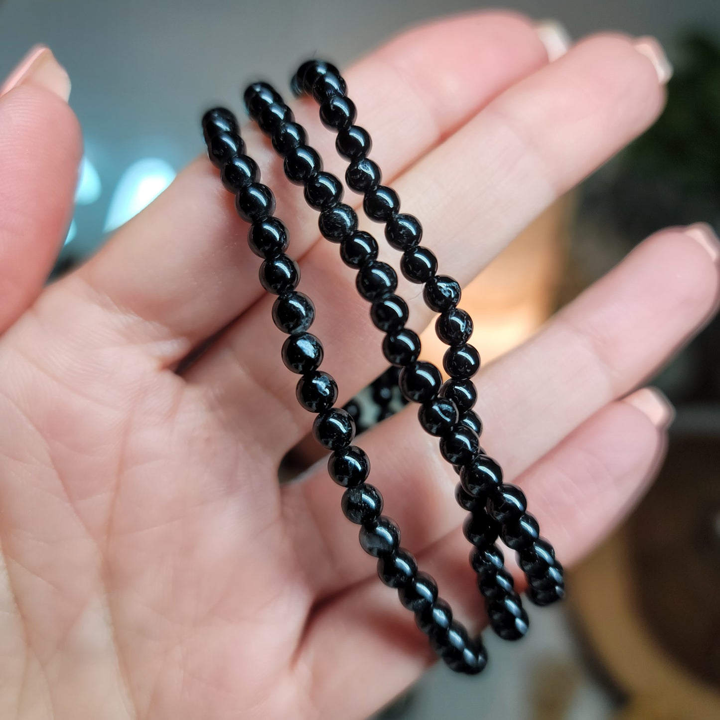 Black Tourmaline - 4mm Beads - grounding, protection, removes negativity