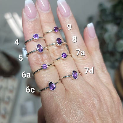 Amethyst Stackable Rings | Sizes 4, 5, 6, 7, 8, 9