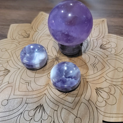 Chevron Amethyst Crystal Sphere Stand/Holder