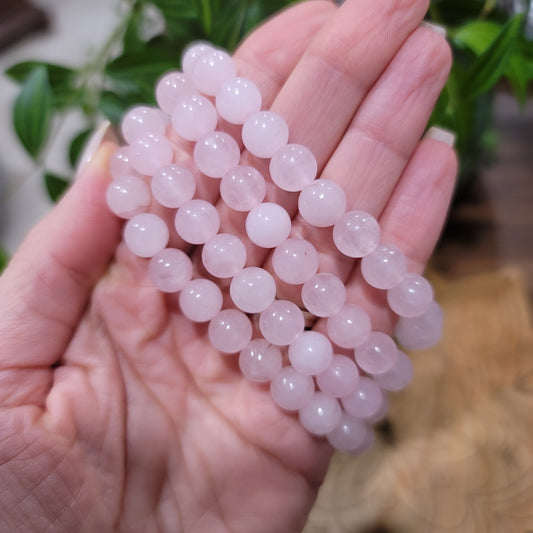 Rose Quartz Bracelet - 8mm Beads - Unconditional Love, Soothing, Inner Healing