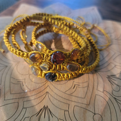 Chiapas Amber Adjustable Bracelet - Cleansing, Protection, Pain Relief