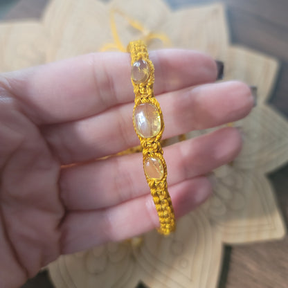 Chiapas Amber Adjustable Bracelet - Cleansing, Protection, Pain Relief