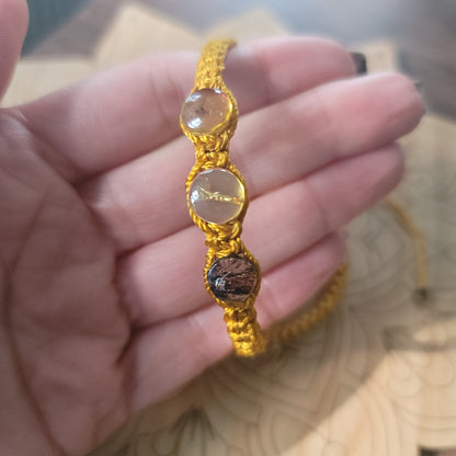 Chiapas Amber Adjustable Bracelet - Cleansing, Protection, Pain Relief