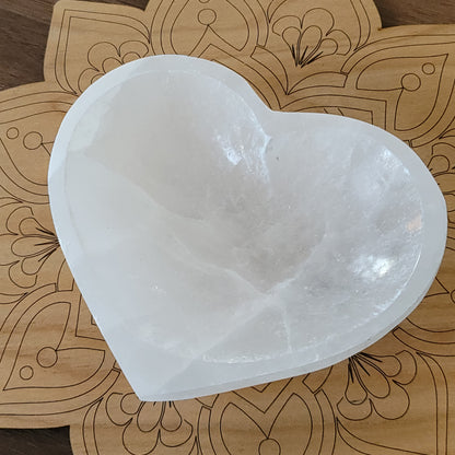 Selenite Heart Dish