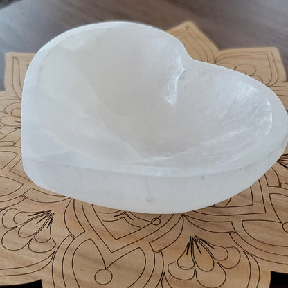 Selenite Heart Dish