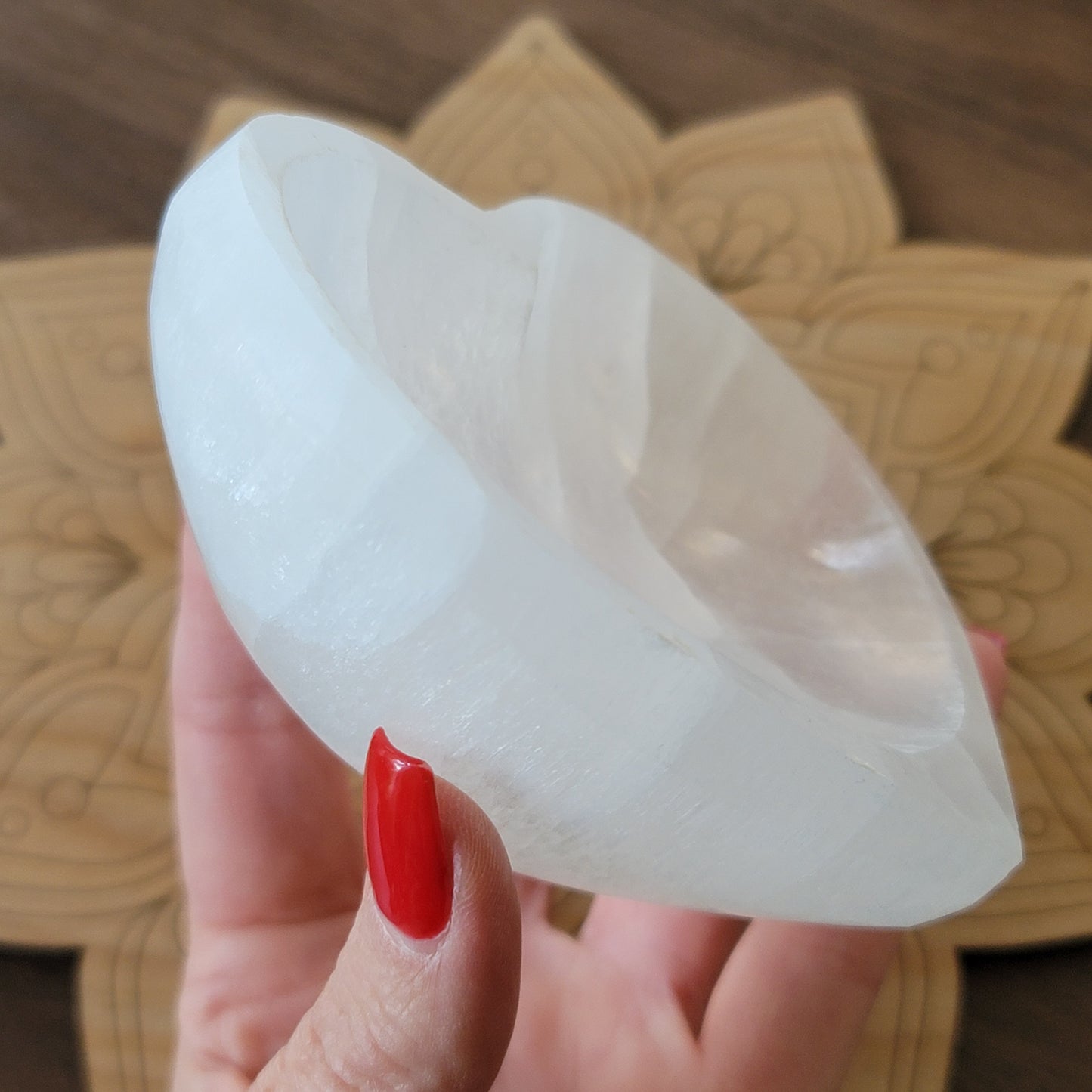 Selenite Heart Dish