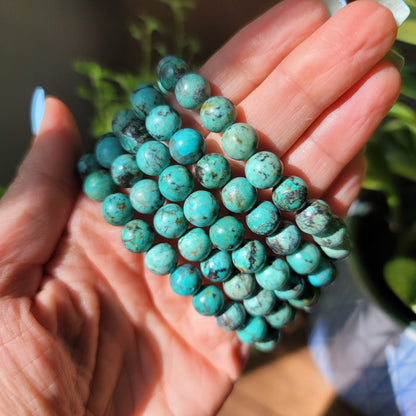 African Turquoise Bracelet - 8mm Beads