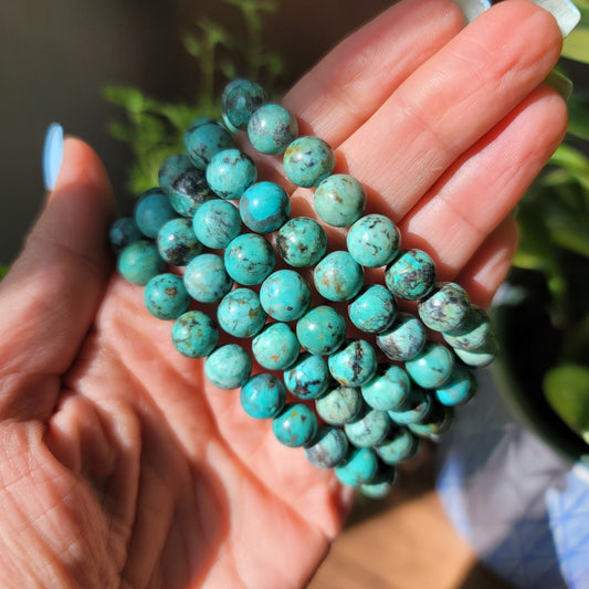 African Turquoise Bracelet - 8mm Beads
