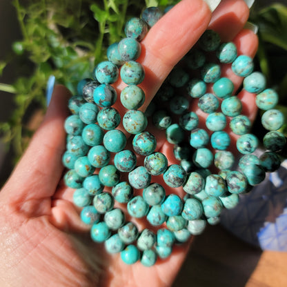 African Turquoise Bracelet - 8mm Beads