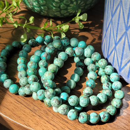 African Turquoise Bracelet - 8mm Beads