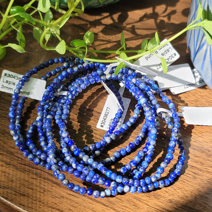 Lapis Lazuli Bracelet - 3mm Beads