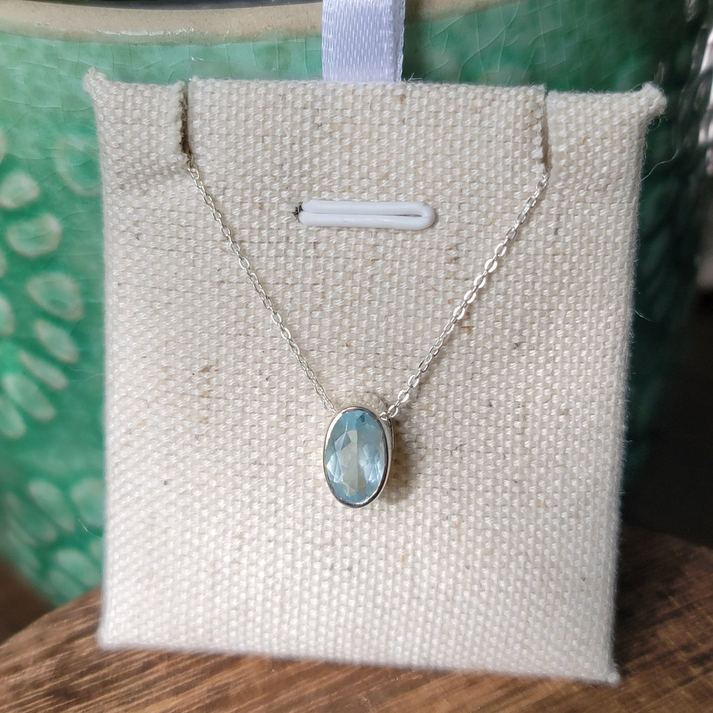 Aquamarine Faceted Pendant 01 | .925 Sterling Silver Chain