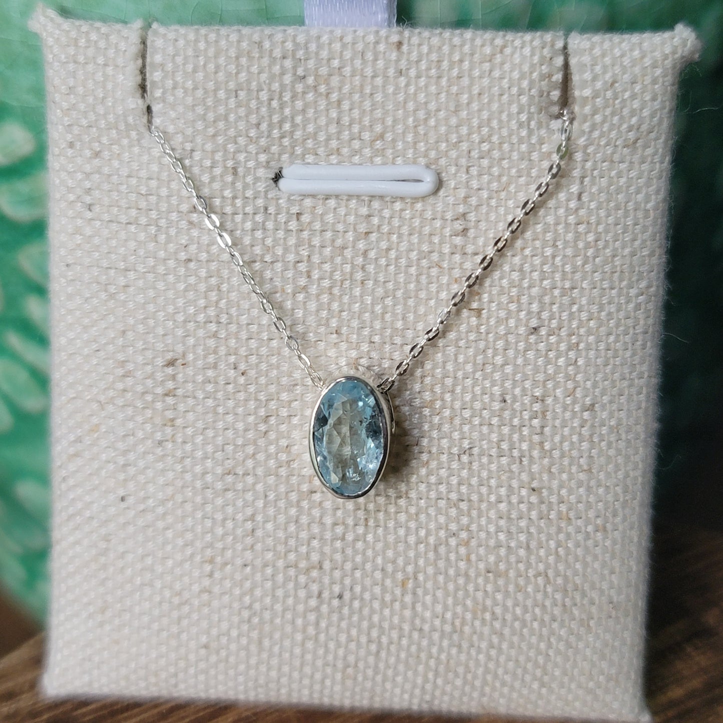 Aquamarine Faceted Pendant 02 | .925 Sterling Silver Chain