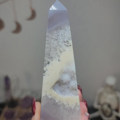 Druzy Agate Obelisk, Brazil - 002