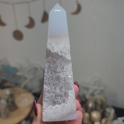 Druzy Agate Obelisk, Brazil - 001