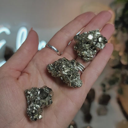 Pyrite Clusters Set of 3 - Peru